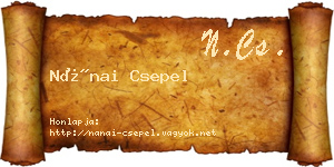 Nánai Csepel névjegykártya